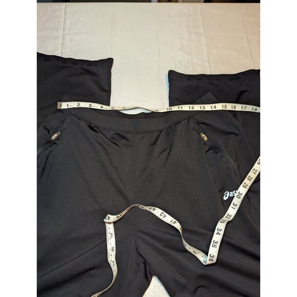 Asics CALI PERFORMANCE PANT Black White largeElastic Waist Athletic Pants - Picture 12 of 16